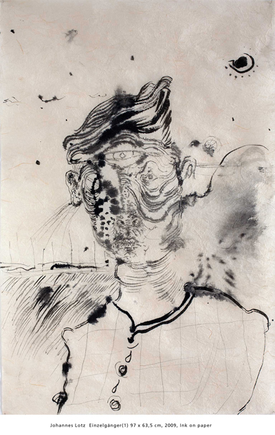 Johannes Lotz  Einzelgnger(1), 97 x 63,5 cm, 2009, Ink on paper 